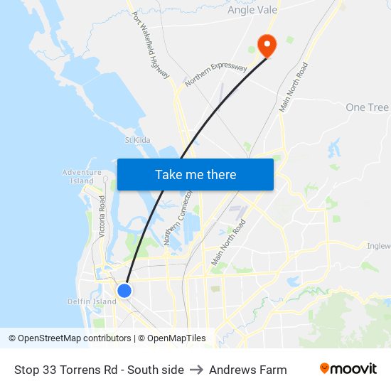 Stop 33 Torrens Rd - South side to Andrews Farm map