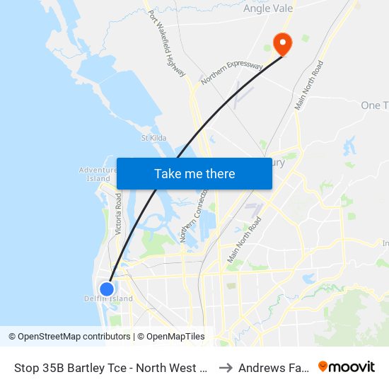 Stop 35B Bartley Tce - North West side to Andrews Farm map