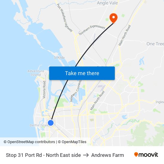 Stop 31 Port Rd - North East side to Andrews Farm map