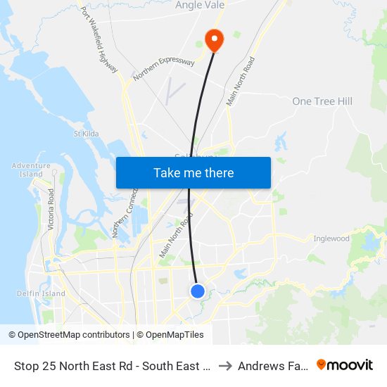 Stop 25 North East Rd - South East side to Andrews Farm map