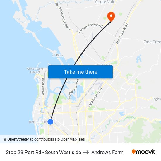 Stop 29 Port Rd - South West side to Andrews Farm map