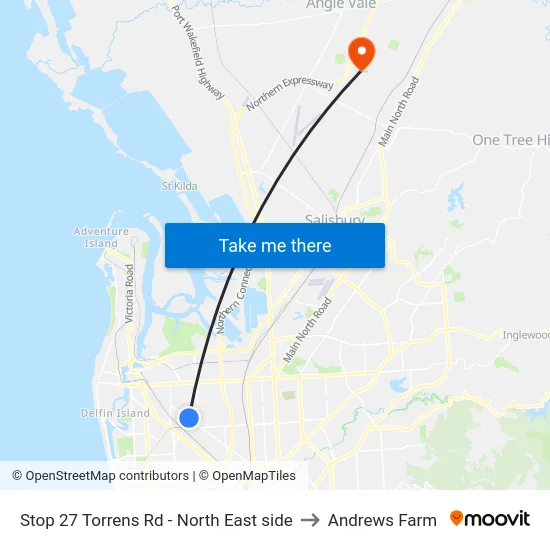 Stop 27 Torrens Rd - North East side to Andrews Farm map