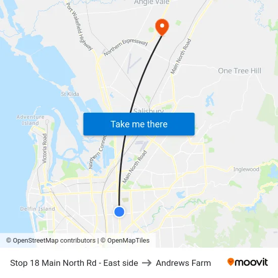 Stop 18 Main North Rd - East side to Andrews Farm map