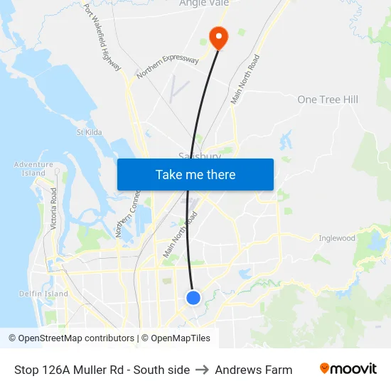 Stop 126A Muller Rd - South side to Andrews Farm map