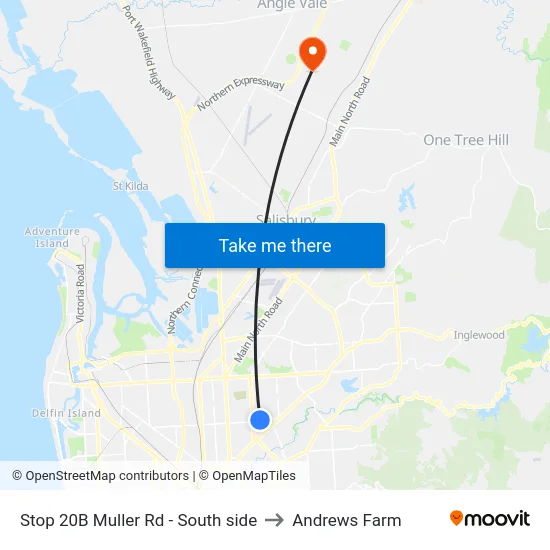 Stop 20B Muller Rd - South side to Andrews Farm map
