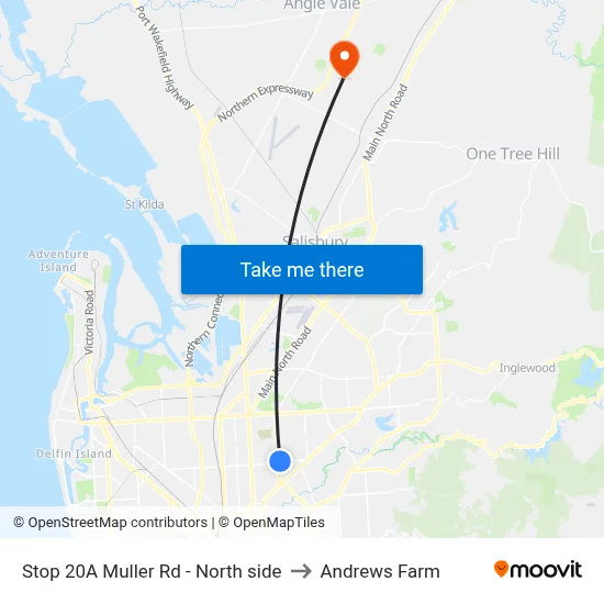 Stop 20A Muller Rd - North side to Andrews Farm map