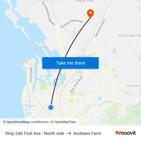 Stop 24A First Ave - North side to Andrews Farm map