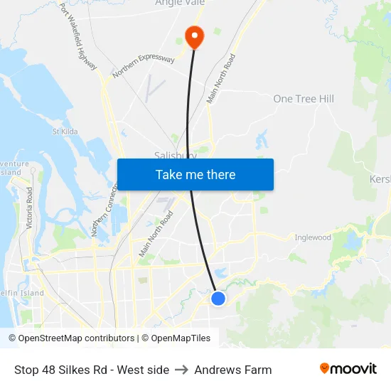 Stop 48 Silkes Rd - West side to Andrews Farm map