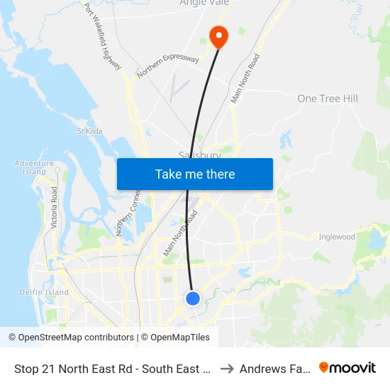 Stop 21 North East Rd - South East side to Andrews Farm map