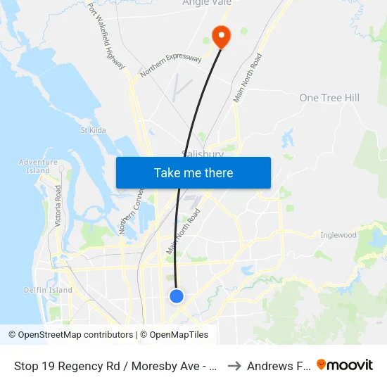 Stop 19 Regency Rd / Moresby Ave - North side to Andrews Farm map