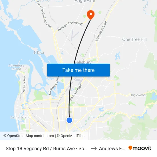 Stop 18 Regency Rd / Burns Ave - South side to Andrews Farm map