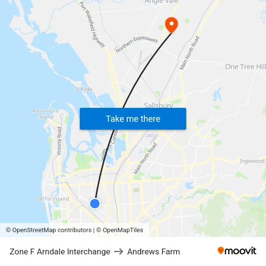 Zone F Arndale Interchange to Andrews Farm map
