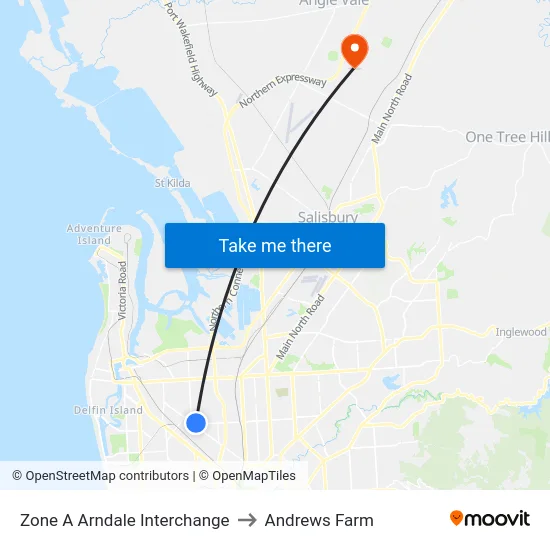 Zone A Arndale Interchange to Andrews Farm map