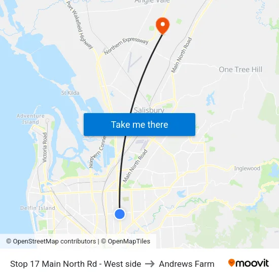 Stop 17 Main North Rd - West side to Andrews Farm map