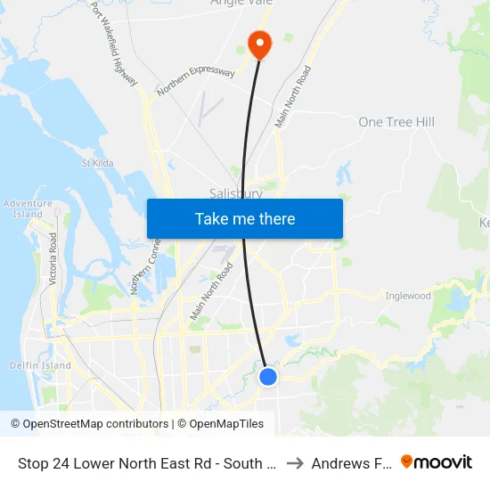 Stop 24 Lower North East Rd - South East side to Andrews Farm map
