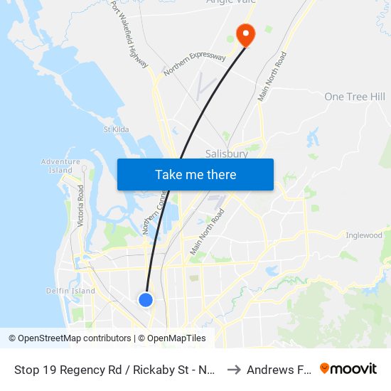 Stop 19 Regency Rd / Rickaby St - North side to Andrews Farm map