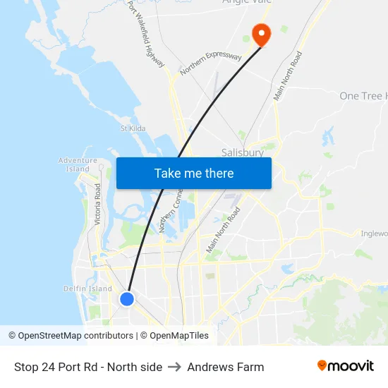 Stop 24 Port Rd - North side to Andrews Farm map