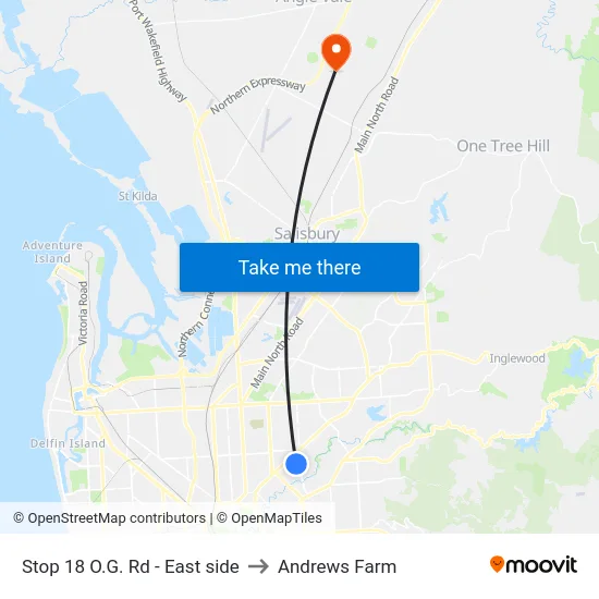 Stop 18 O.G. Rd - East side to Andrews Farm map