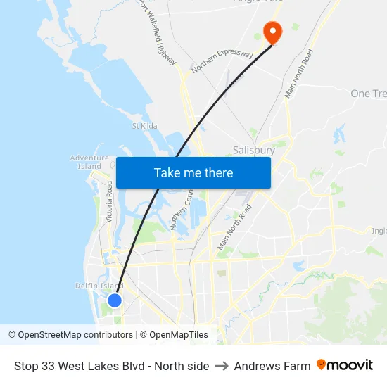 Stop 33 West Lakes Blvd - North side to Andrews Farm map