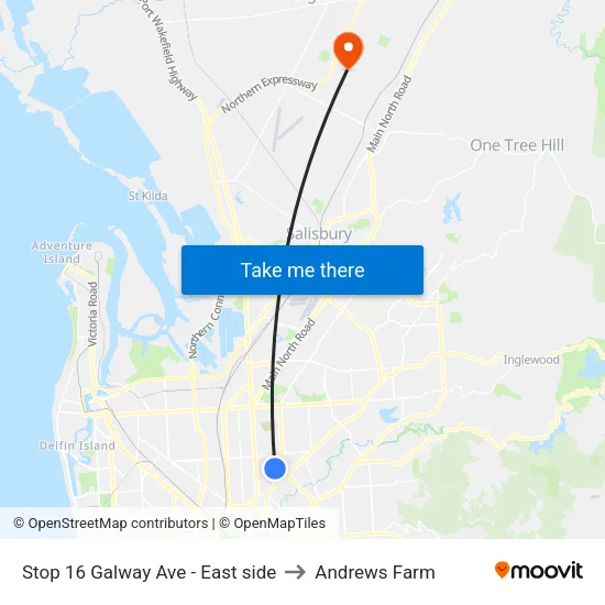 Stop 16 Galway Ave - East side to Andrews Farm map