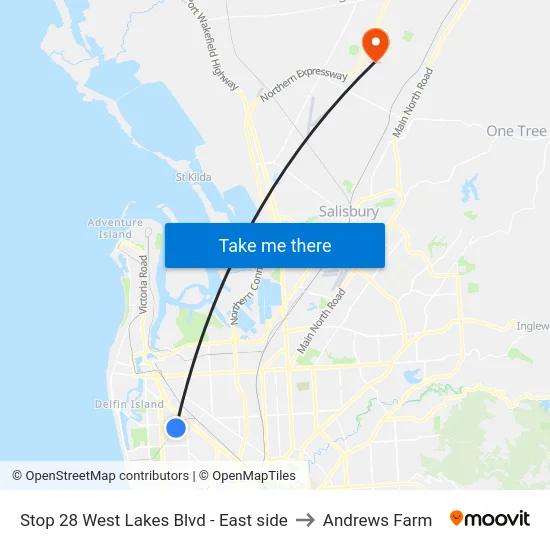 Stop 28 West Lakes Blvd - East side to Andrews Farm map