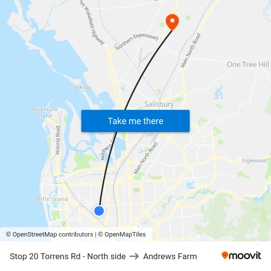 Stop 20 Torrens Rd - North side to Andrews Farm map