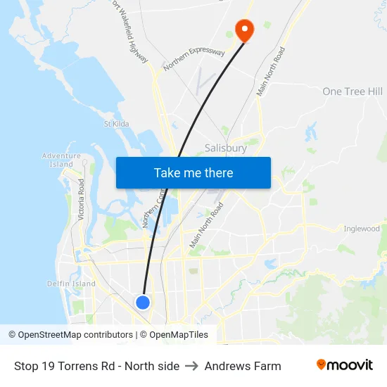 Stop 19 Torrens Rd - North side to Andrews Farm map