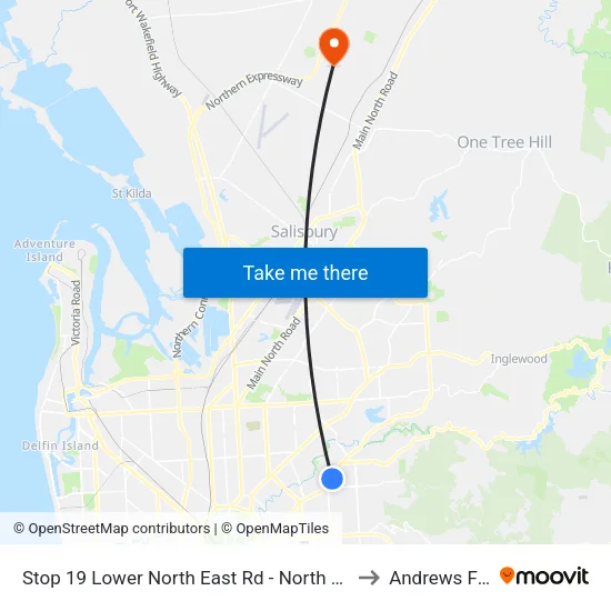 Stop 19 Lower North East Rd - North West side to Andrews Farm map