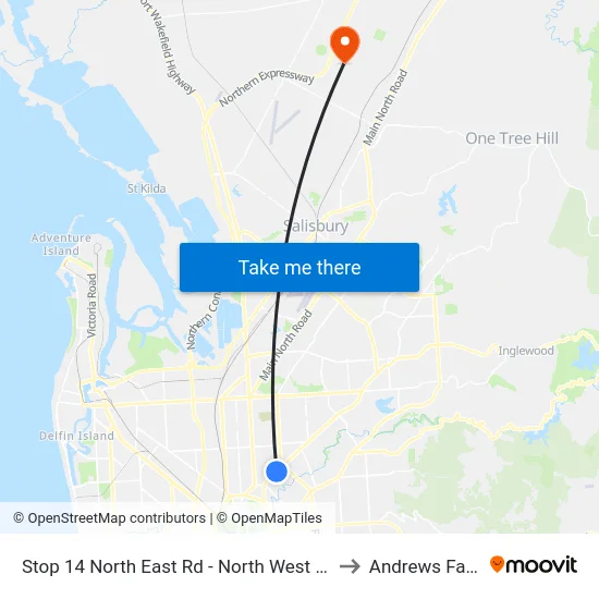 Stop 14 North East Rd - North West side to Andrews Farm map