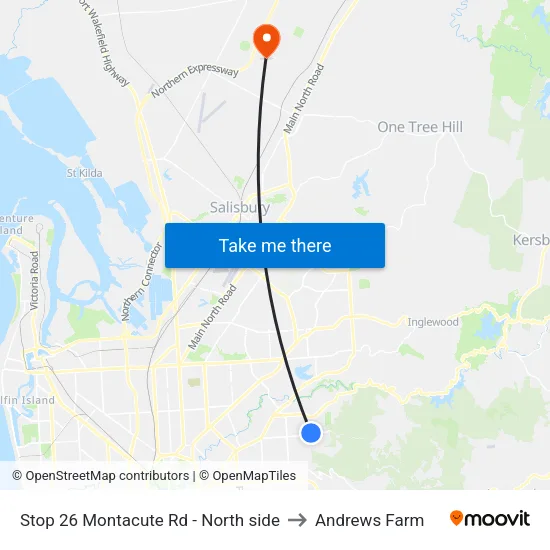 Stop 26 Montacute Rd - North side to Andrews Farm map