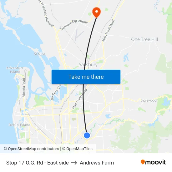 Stop 17 O.G. Rd - East side to Andrews Farm map