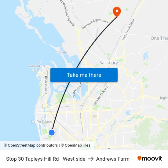 Stop 30 Tapleys Hill Rd - West side to Andrews Farm map