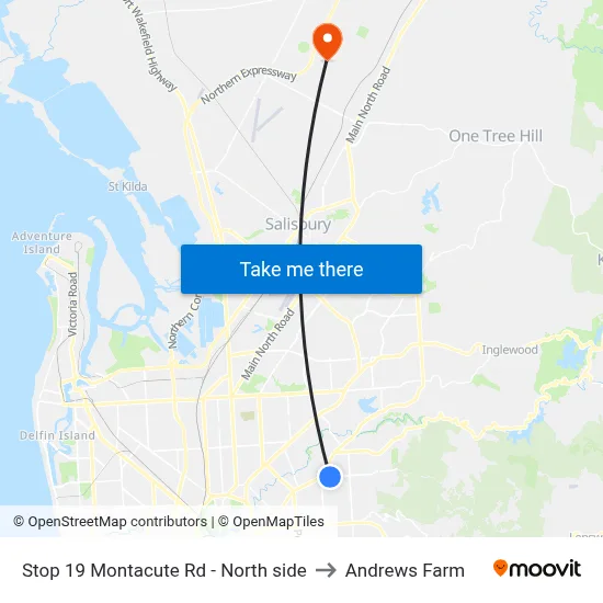 Stop 19 Montacute Rd - North side to Andrews Farm map