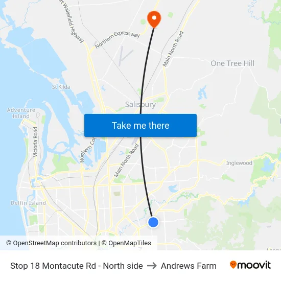Stop 18 Montacute Rd - North side to Andrews Farm map