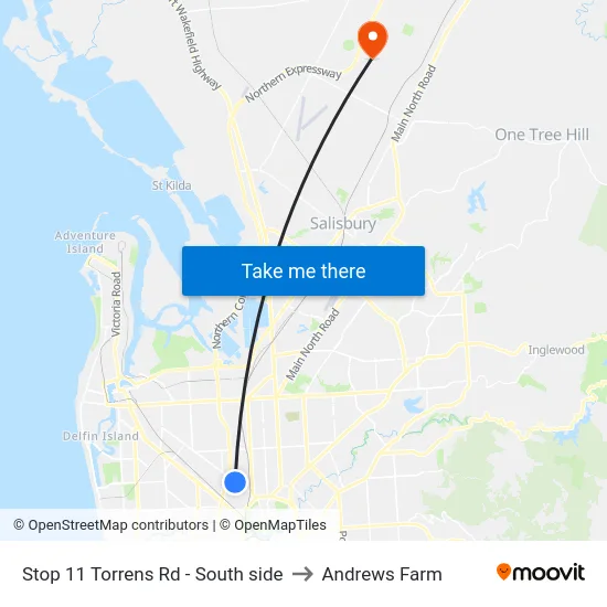 Stop 11 Torrens Rd - South side to Andrews Farm map