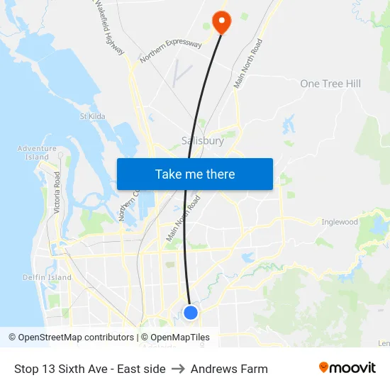 Stop 13 Sixth Ave - East side to Andrews Farm map