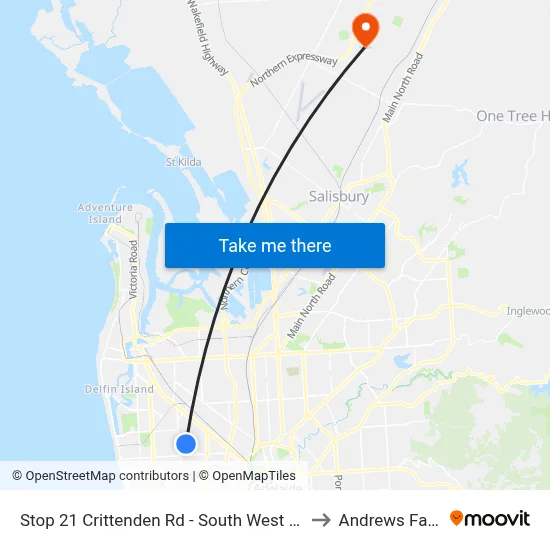 Stop 21 Crittenden Rd - South West side to Andrews Farm map