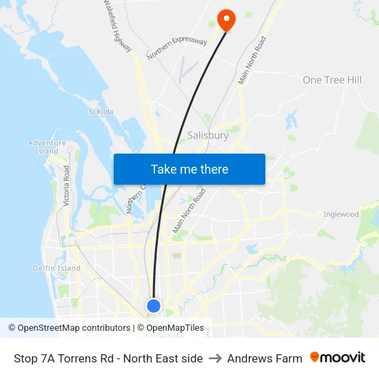 Stop 7A Torrens Rd - North East side to Andrews Farm map