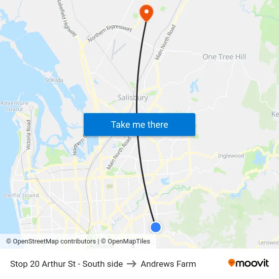 Stop 20 Arthur St - South side to Andrews Farm map