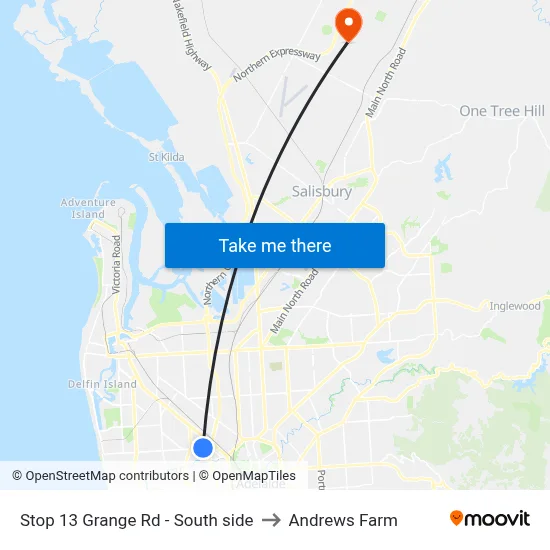 Stop 13 Grange Rd - South side to Andrews Farm map