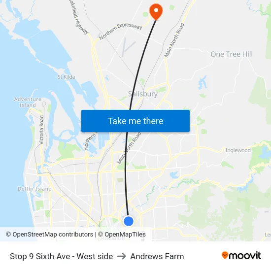 Stop 9 Sixth Ave - West side to Andrews Farm map