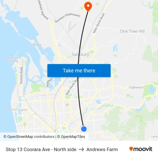 Stop 13 Coorara Ave - North side to Andrews Farm map