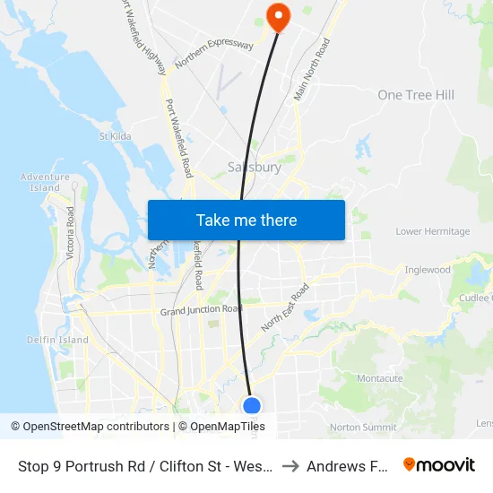 Stop 9 Portrush Rd / Clifton St - West side to Andrews Farm map