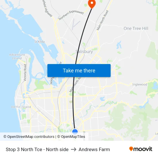Stop 3 North Tce - North side to Andrews Farm map