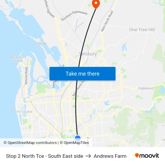 Stop 2 North Tce - South East side to Andrews Farm map