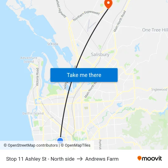 Stop 11 Ashley St - North side to Andrews Farm map