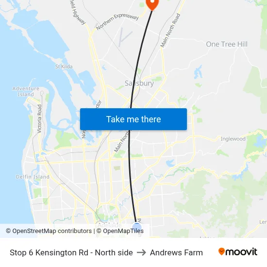 Stop 6 Kensington Rd - North side to Andrews Farm map