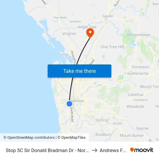 Stop 5C Sir Donald Bradman Dr - North side to Andrews Farm map