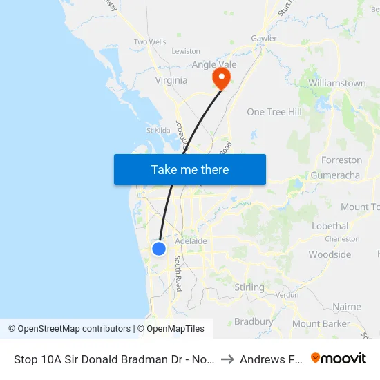 Stop 10A Sir Donald Bradman Dr - North side to Andrews Farm map