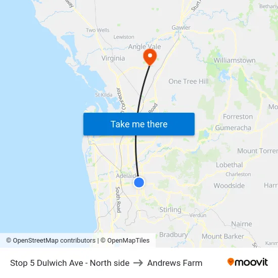 Stop 5 Dulwich Ave - North side to Andrews Farm map